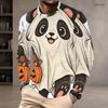 Men Plus Size Crew Neck Long Sleeve Shirt Black Gothic Skull Wolf Graphic Casual Street Style Top