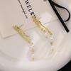 Silver Needle Korean Style Pearl Earrings with Diamond Accents - Elegant, Slimming, High-End Jewelry for Women