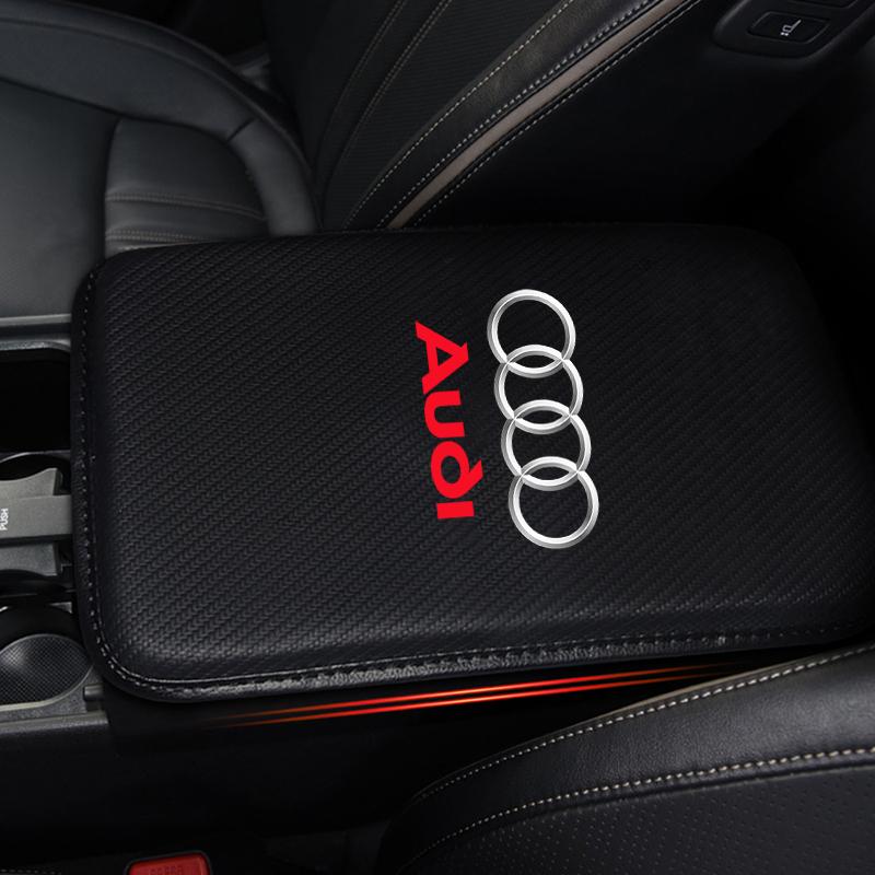 Carbon Fiber Leather Car Console Box Pad Car Armrest Cushion Cover for Audi C5 C6 C7 A4 B6 B8 B7 A6 A3 A5 Q5 Q7 8P S3 S5 S1 S4 S2 RS3 RS4 RS5 RS6 RS8