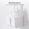 No-Drill Bathroom Tissue Box with Roll Holder and Storage Shelf
