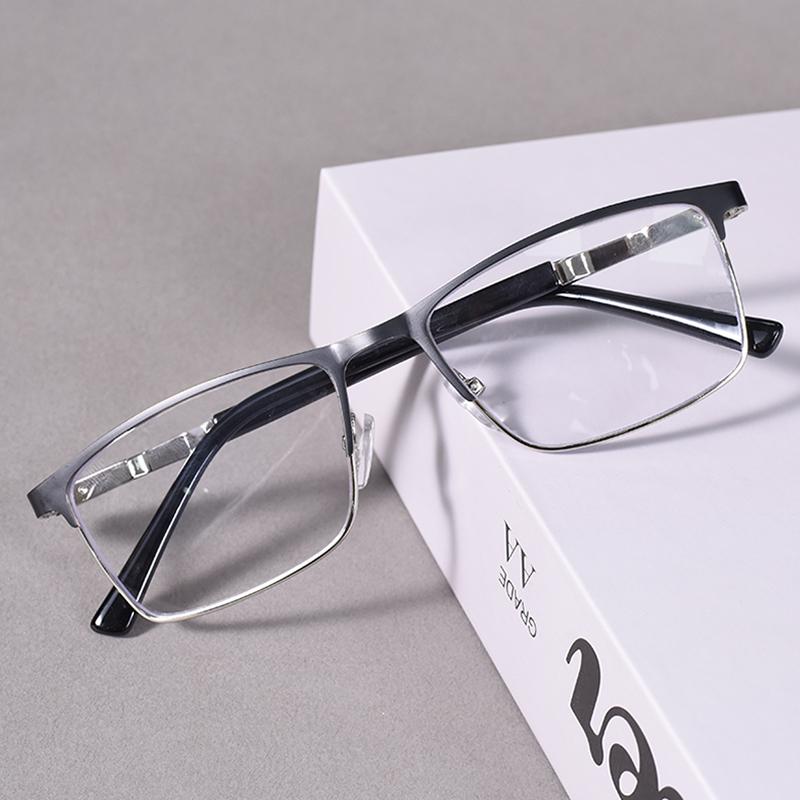 

Мужские очки для чтения, блокирующие синий свет, двухцветная металлическая оправа, компьютерные очки для чтения, линзы HD, очки для пресбиопии +125+175+225+275+4 +4.0