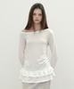 MARGARIN FINGERS One Shoulder Frill T (White)