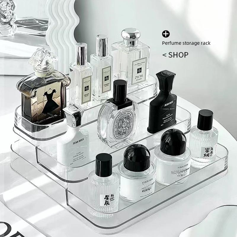 Multi-Layer Light Luxury Transparent Display Stand for Perfume and Cosmetics