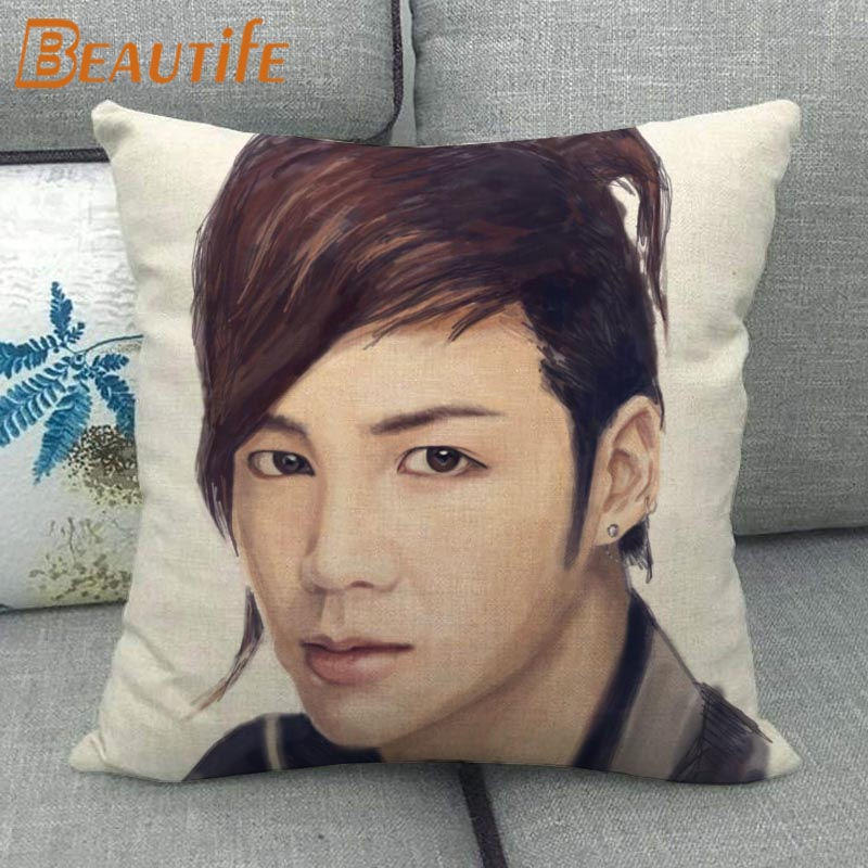 Custom Jang Keun Suk HOT KPOP Pillowcase 45X45cm Wedding Decorative Eco-Friendly Cotton Linen Fabric Pillow Case