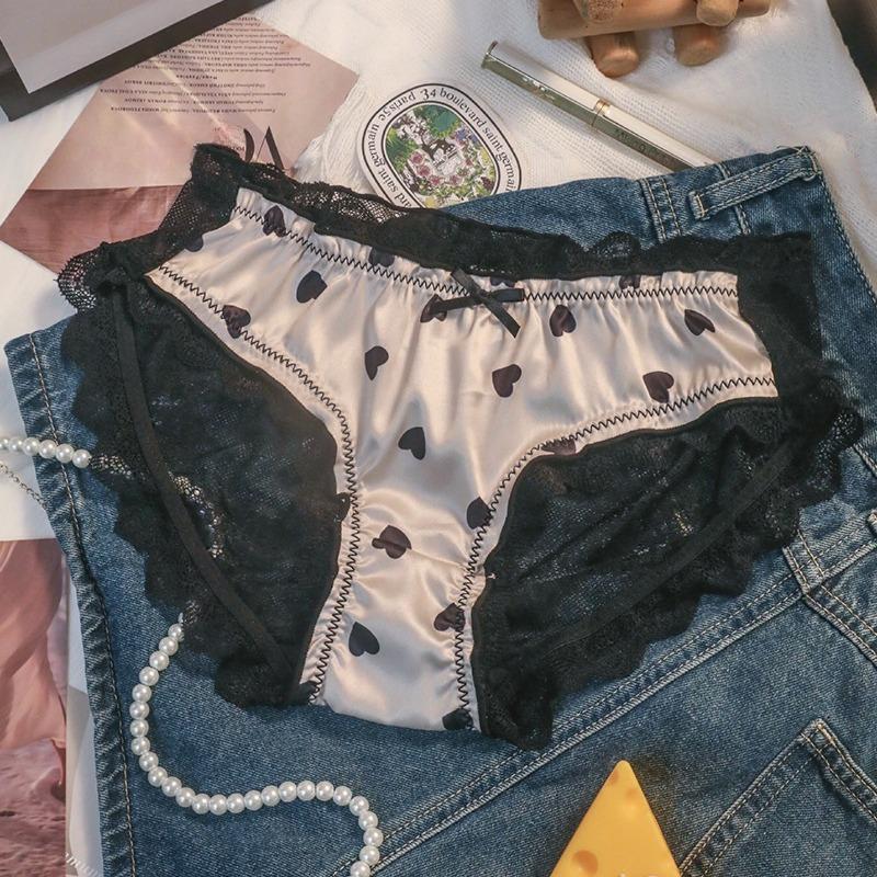 

Large Size Women s Underwear Panties Female Fat Girl 200 Pounds Pure Desire Lace Mid-waist Underpants Hip-lifting Breathable Sexy Shorts Briefs M чёрный