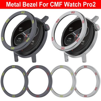 Metalowy pierścień ramki do zegarka CMF Watch Pro 2 Osłona etui na zegarek Pokrowiec na pasek do CMF by Nothing Watch Pro2 Obudowa + Folia ze szkła hartowanego