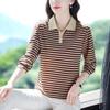 Pure Cotton Women's Versatile Top Long Sleeved T-shirt for Women New Polo Shirt for Middle-aged