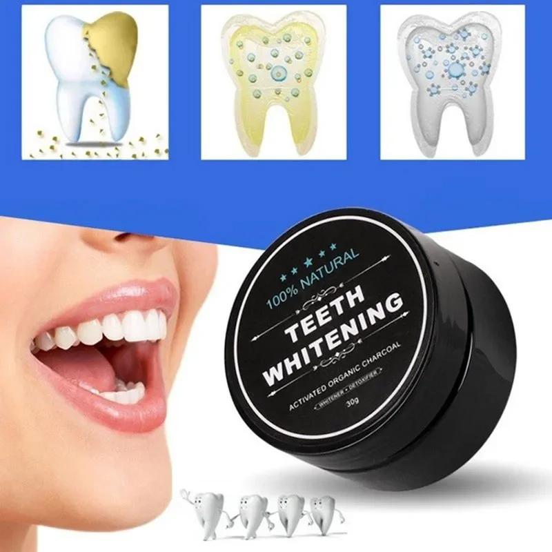 White Teeth Toothpaste Teeth Whitening Scaling Powder Oral Cleaning Packing Premium Activated Bamboo Charcoal Powder 30g