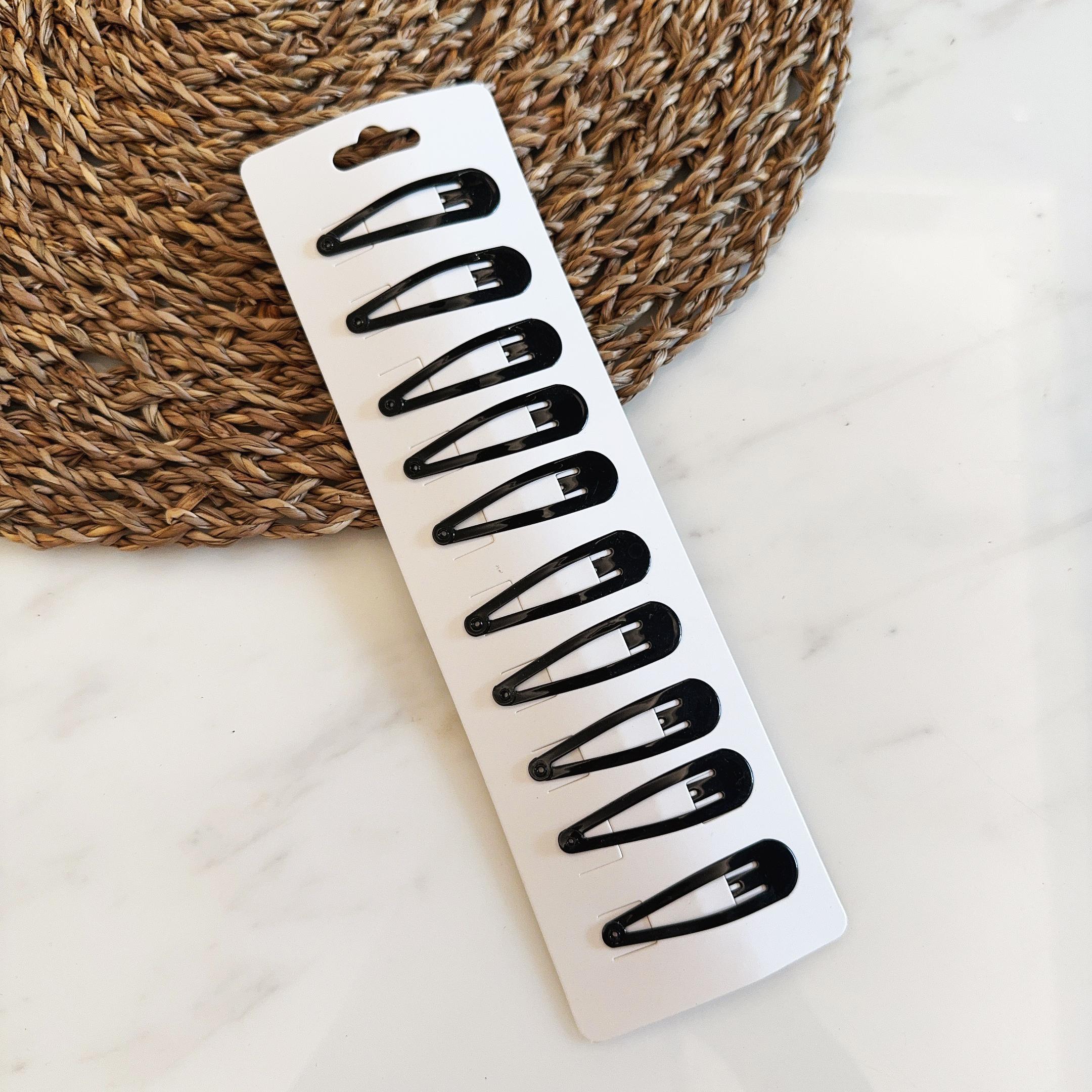 

10/20/50/100 шт./набор Женские черные базовые заколки для волос из сплава в форме капли воды, заколки-невидимки, заколки-бабочки, модные аксессуары для волос