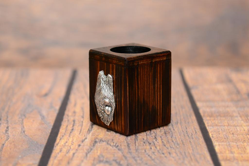 Briard, Berger De Brie I - Wooden Candle Holder with a Dog, a Unique Souvenir After Losing a Dog, a Handicraft from the Art-Dog Brand