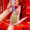 999 Pure Gold Lion Bag Pendant & Keychain with Bow Phone Chain