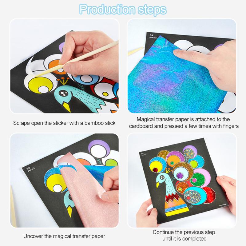 Magical Painting Art Stickers Painting Handmade DIY Transfer Sticker Cartoon Colorful Birthday Gifts Reward for Students  TMZ