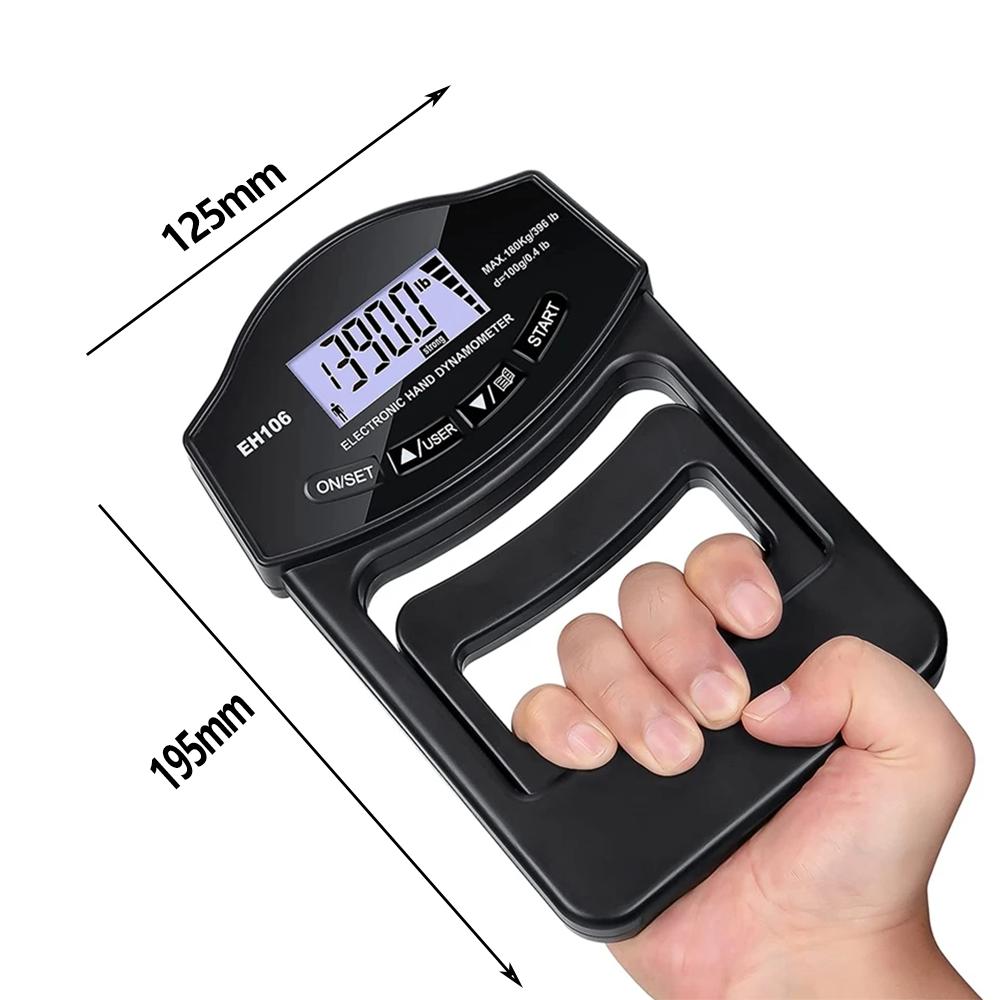 Electronic Grip Strength Tester 180kg Finger Gripper Strength Trainer With LCD Screen For Forearm Training Fitness Equipment