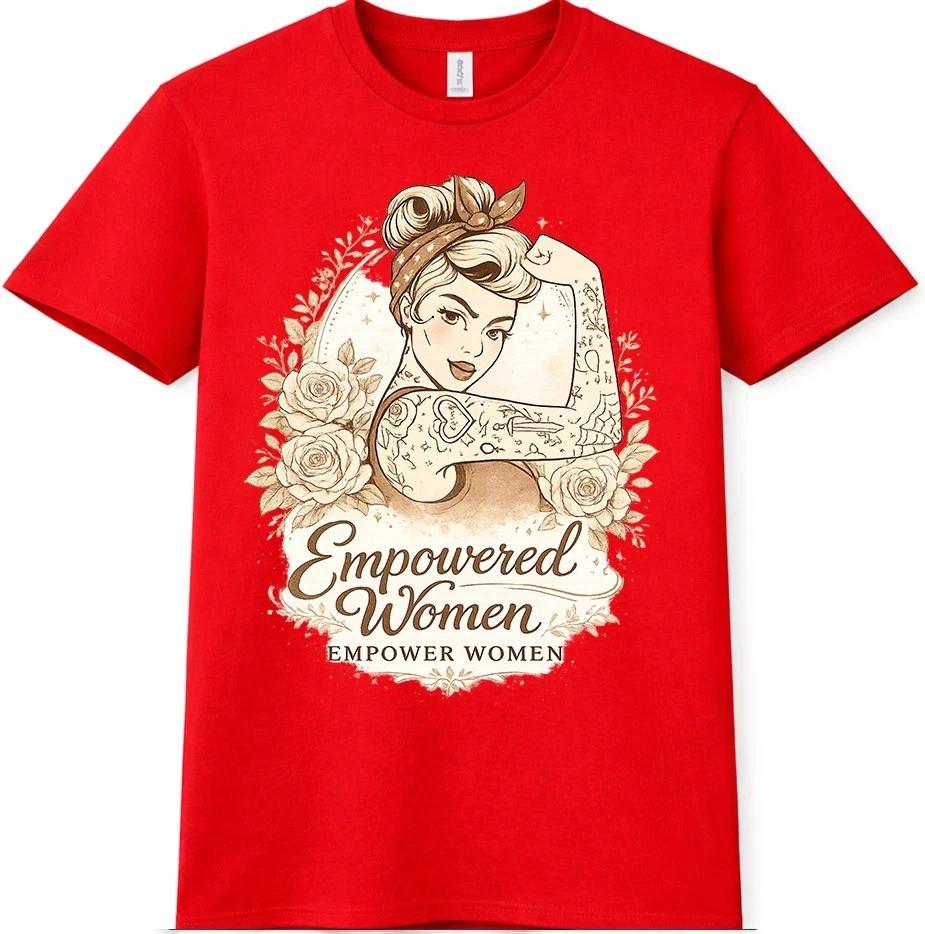 Girl Power T-Shirt Feminist Empowered Women Gift Funny Inspirational Graphic Tee M