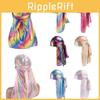 Männer Frauen Laser Bandana Turban Hut Mit Glitzer Regenbogen Stirnband Und Verstellbarer Passform