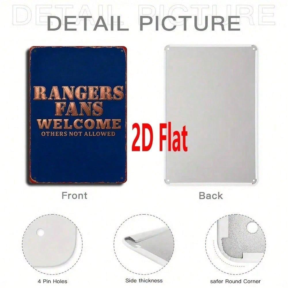 Vintage Metal Sign Rangers Fan Wall Art Decor