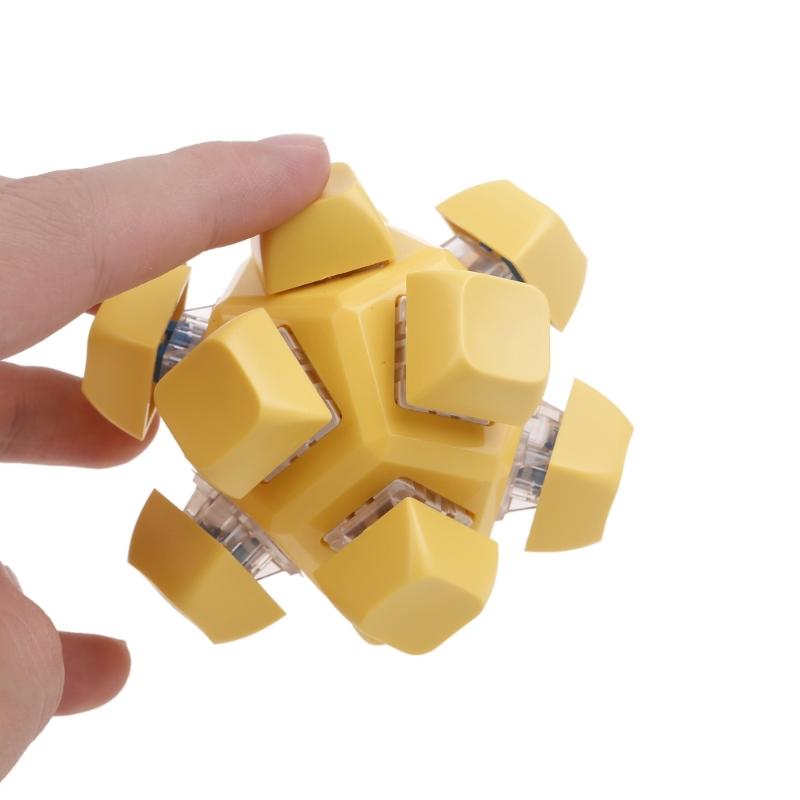 12 Sided RubiksCubes Mechanical Keyboard Switches Keychain Light Up Switches Tester Kit Decompression Relaxation Toys