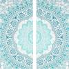 BLESS INTERNATIONAL Beautiful Indian Bohemian Psychedelic Hippie Ombre Window Curtain Panels for Bedroom, Living, Balcony (Green Passion Omra)