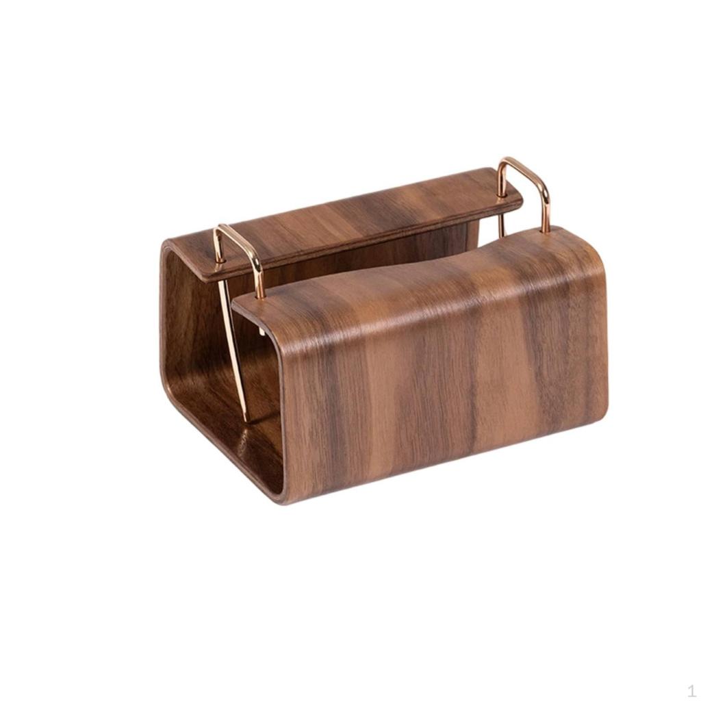Tissue Box Cover with Metal Frame Wooden Minimalist for Desk, Nightstand, Coffee