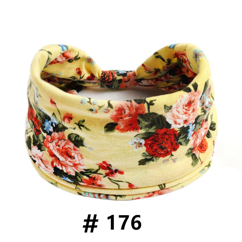 Tiaras Boho para Mulheres Algodão Tiara Larga Elástica Faixa de Cabelo Antiderrapante Treino Yoga Corrida Turbante Envoltório de Cabeça Acessórios de Cabelo