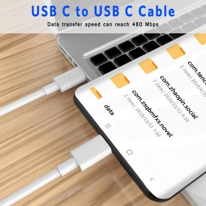 USB-C Cable - e.F.Connection - for Samsung Galaxy A05s A15 A25 A26 A35 A36 A55 - 1 Meter - Fast Charging - White
