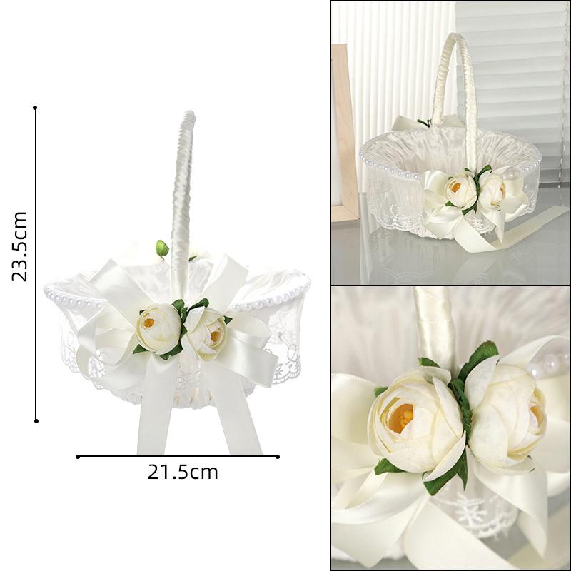 Svatební dekorace Košík pro družičku Svatební květina Rozhazovací košík na květiny Košík na okvětní lístky