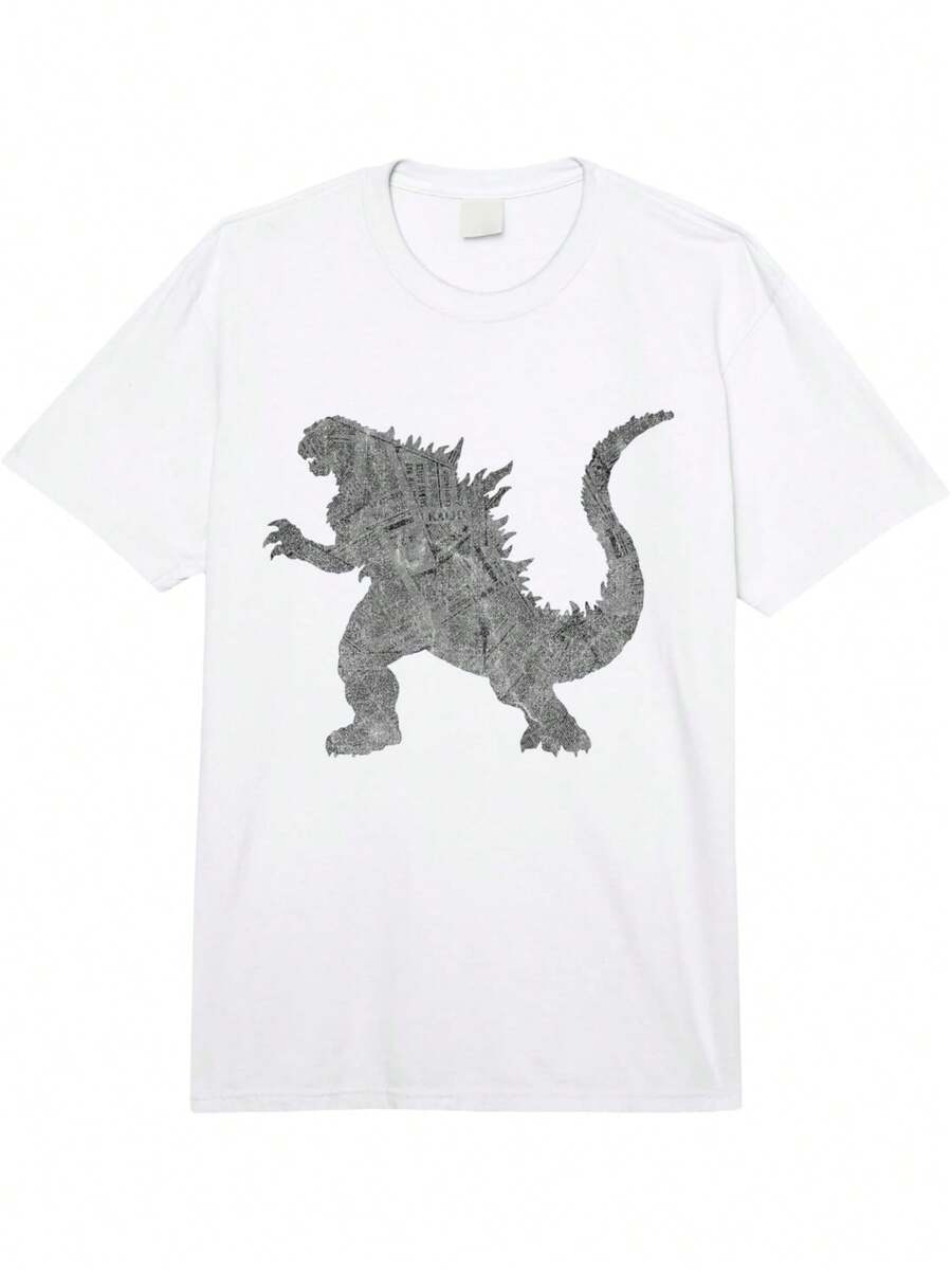 Унисекс Повседневная Круглая Шея Короткий Рукав Футболка с Принтом Газеты S