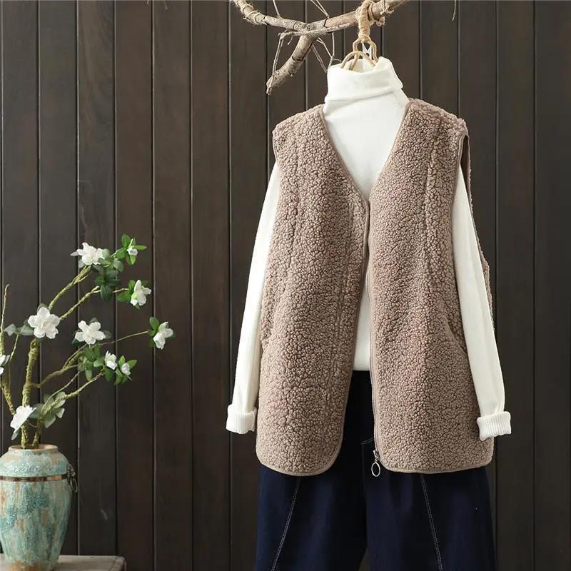 Spring Autumn Korean Style Women's Vest Jacket Outer Wear Waistcoat Vest Loose Solid Color Vest Tops