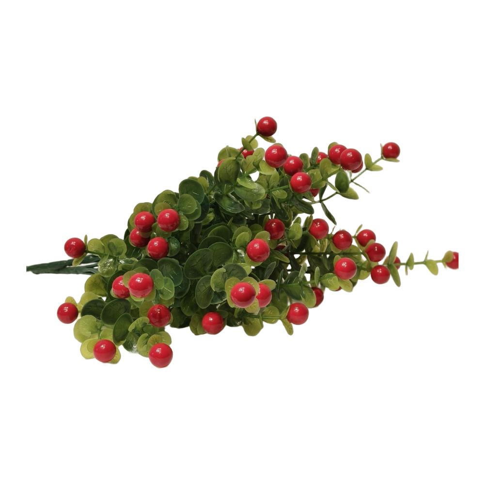 Artificial Eucalyptus Foliage with Red Berries 35.5cm for For wedding Decoration Photography Prop Event Home Commercial Display