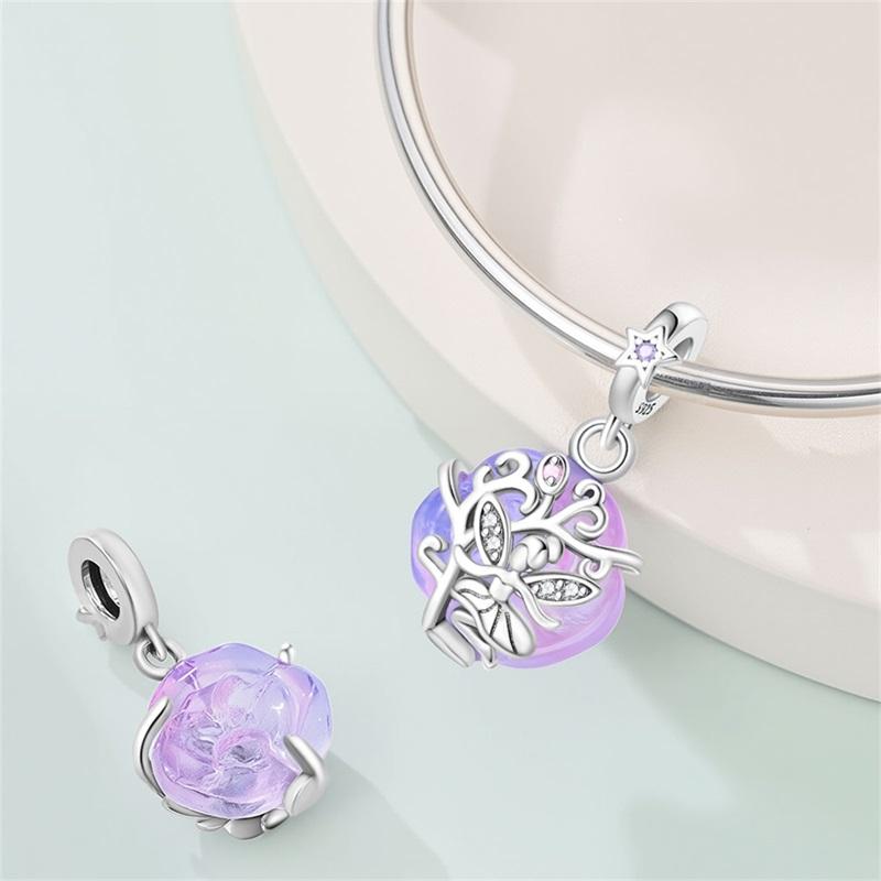 Original Charms Fixed Clamp Beads Copper Flower Fairy Beads Elf Pendant Fit Necklace Bracelet Women Jewelry Gifts