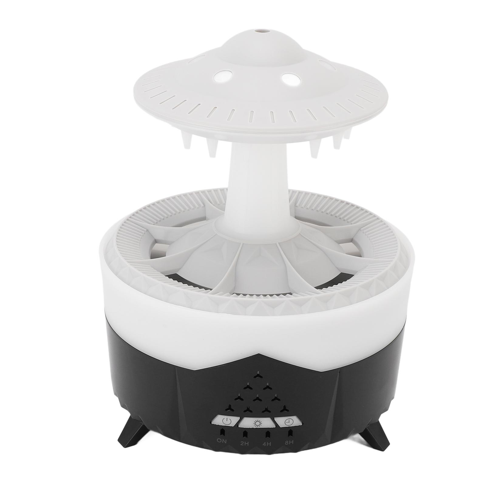 

Увлажнитель воздуха Raindrop для спальни, увлажнитель воздуха с прохладным туманом, 7-цветной светодиодной подсветкой и 4 таймерами для детских комнат EU Plug чёрный