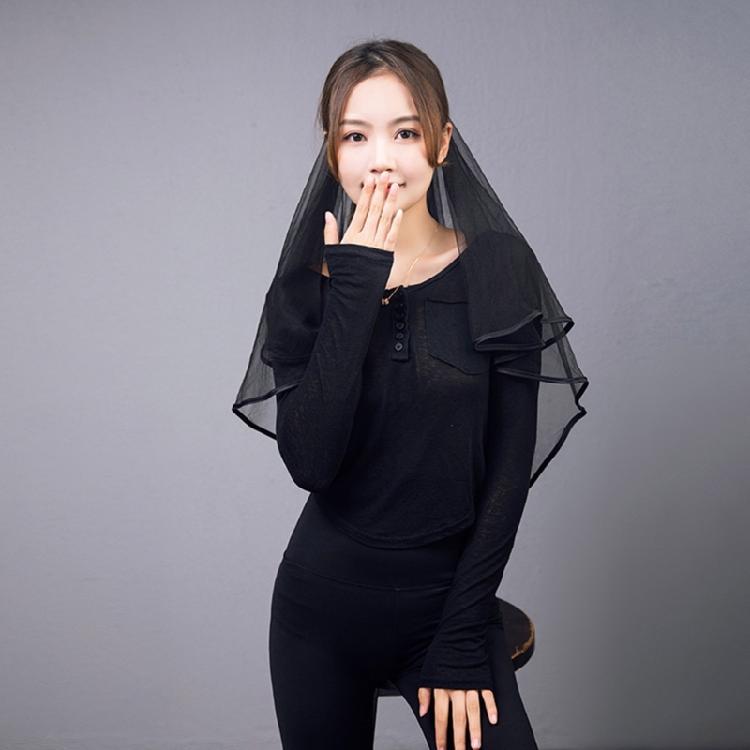 Hochzeitstüll Brautspitzen-Schleier mit Schleife/Blumenbesatz Eleganter Schleier für Brautjungfern