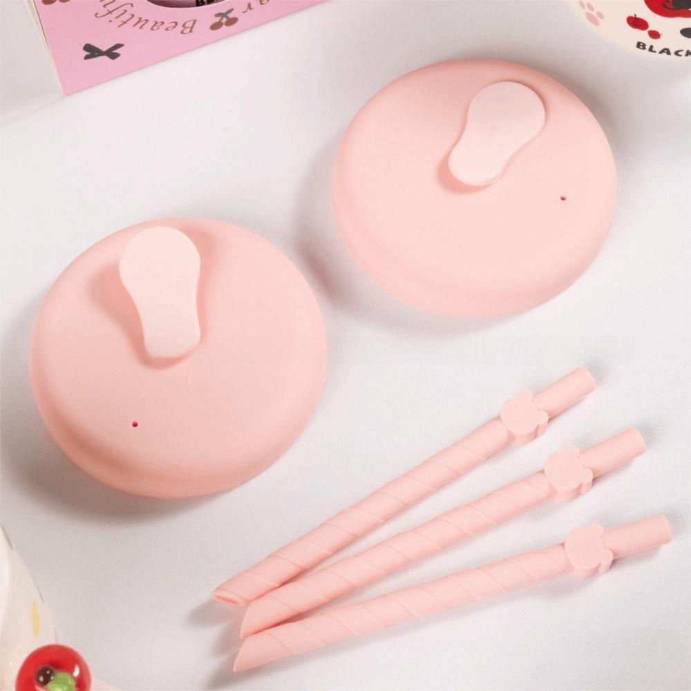 With Straw Ceramic Coffee Mug with Handle Water Cup with Lid Cartoon Cat Drinkware Birthday Gift