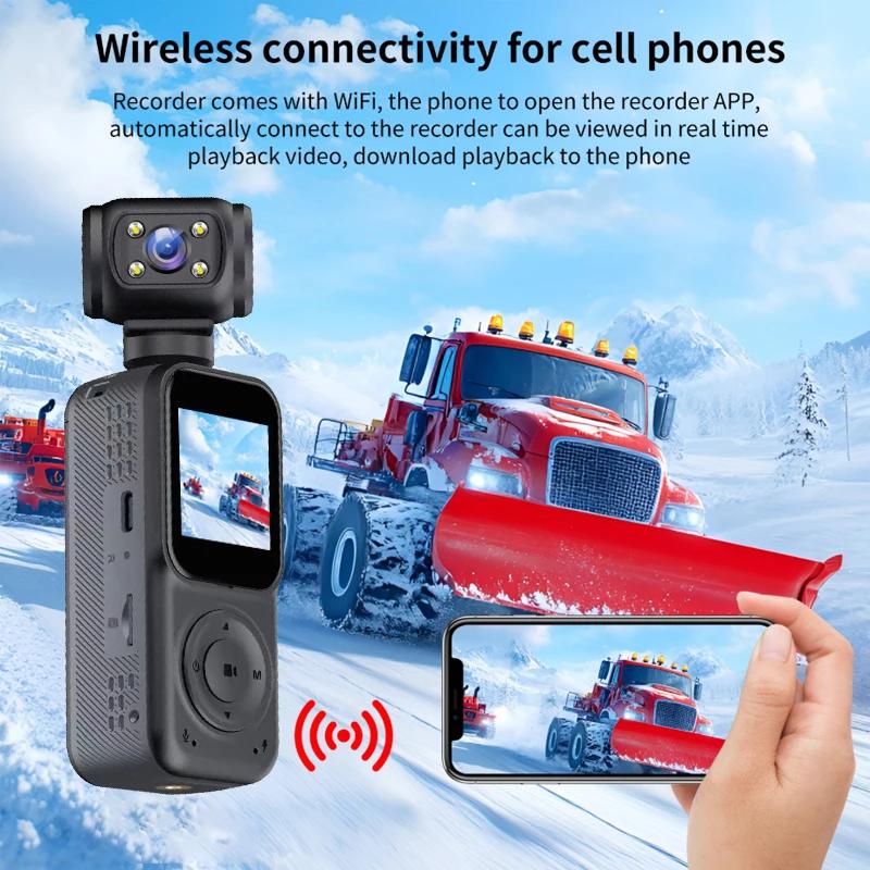 WIFI Control 2K Handheld Sports Camera 270° Rotatable Video Recorder Night Vision Function Suitable for Outdoor Cycling, etc