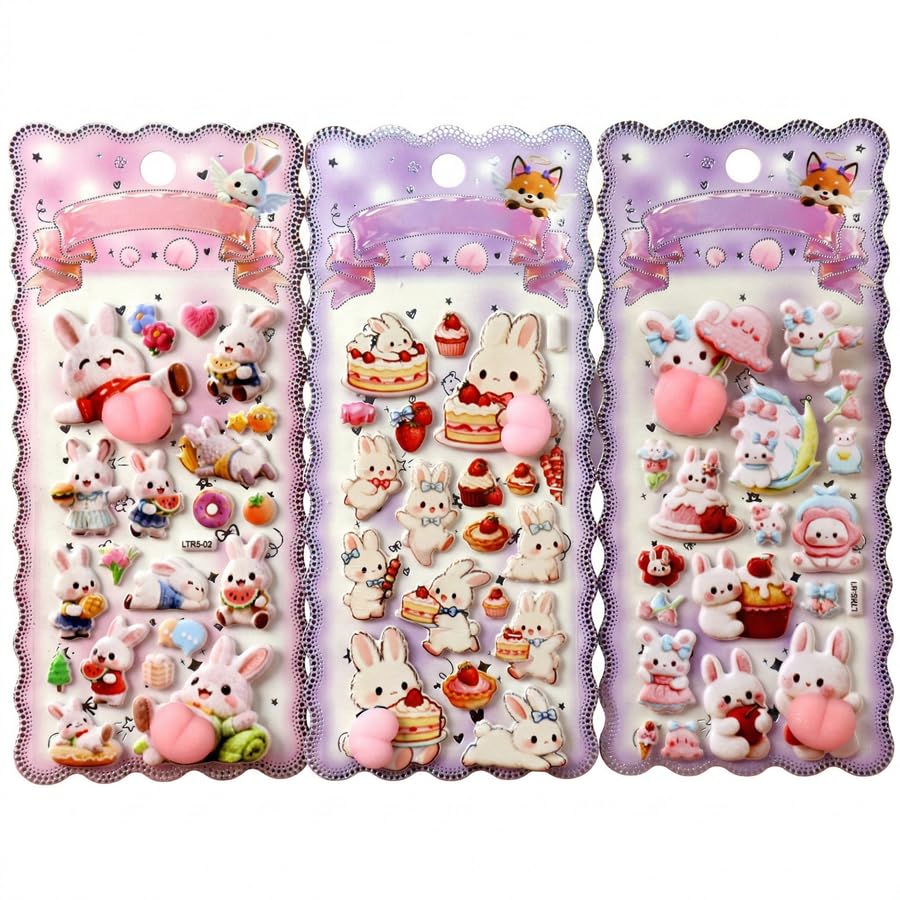 Being Oshiri Puni Puni Seal 3D Marshmallow Fluffy Mochi Mochi Mottori Squishy Sticker Mokomoko Bunny s Sweet Time