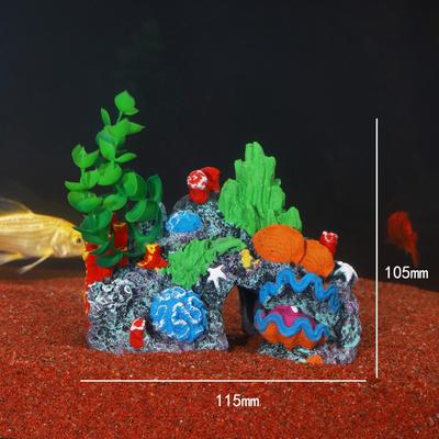 Colorful Aquarium Coral Reef Ornaments Fish Hideaway Creative Simulated Resin Rockery Natural Mountain Cave