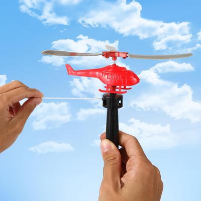1/3/6 Stück Kinder Outdoor Sport Fliegende Spielzeuge Griff Zugdraht Flugzeuge Spielzeug Flugspielzeug Hubschrauber für Kinder, 360° rotierender Hubschrauber