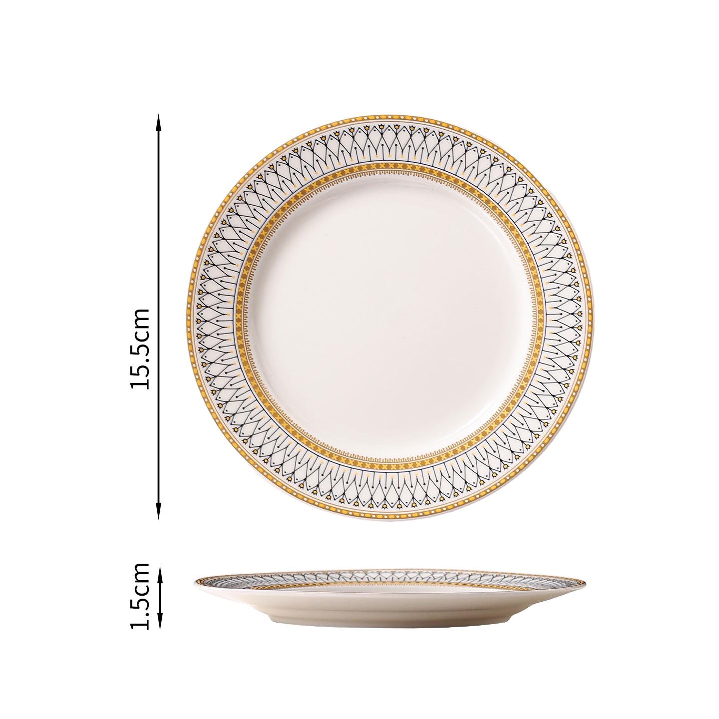 Elegant Ceramic Bone Plate for Desserts and Snacks