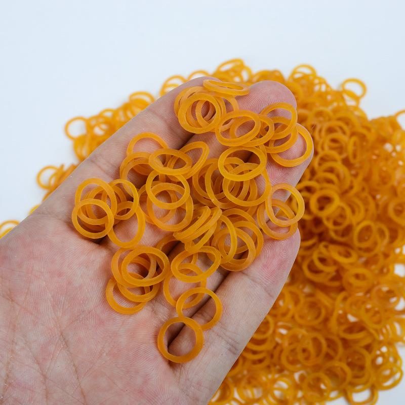 Cowhide Rubber Band - 1cm Outer Diameter Yellow Leather Rings for Tying Vegetables and Bundling Money