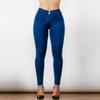 Shascullfites Melody Mid Rise Super Stretch Skinny Jeans Mom Jeans Dunkelblau Zum Anziehen Gerade Beine Po-Hebende Jeggings Damen