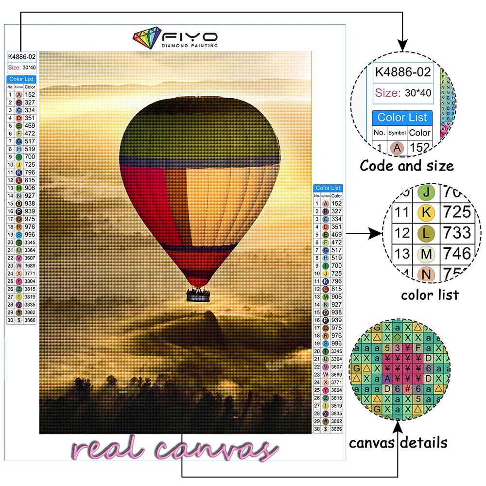 Fullständig 5D DIY-diamantmålning Varmluftsballong 5D-diamantmålning