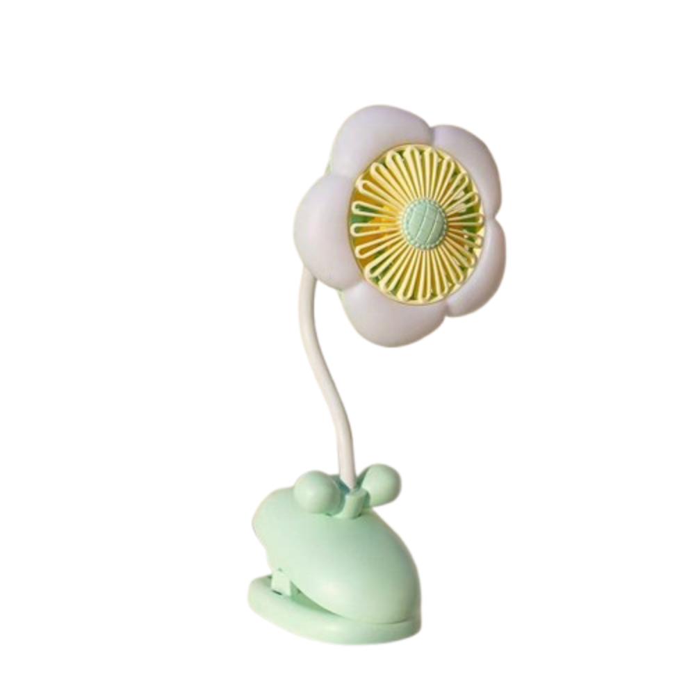 

Portable Small Electric Fan Multifunctional Air Cooler Flower Clip Fan For Travel Home Outdoor зелёный