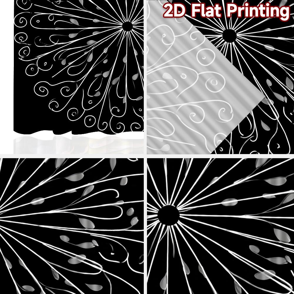 2D FLAT PRINTING 2pcs Curtains (Without Rod) Floral Swirls and Curves (2) Ramadan Festival Chic Print Curtains Semi-Sheer