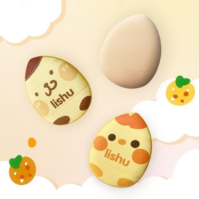 lishu - Набор пуховок для лица Pompompurin Limited Edition - 2 типа Pompompurin (3pcs)