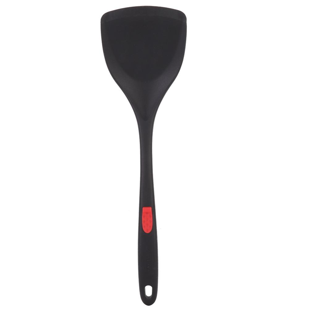 Black Kitchen Spatula Silicone Long Handle Spatula Durable Silicone Spatula Baking