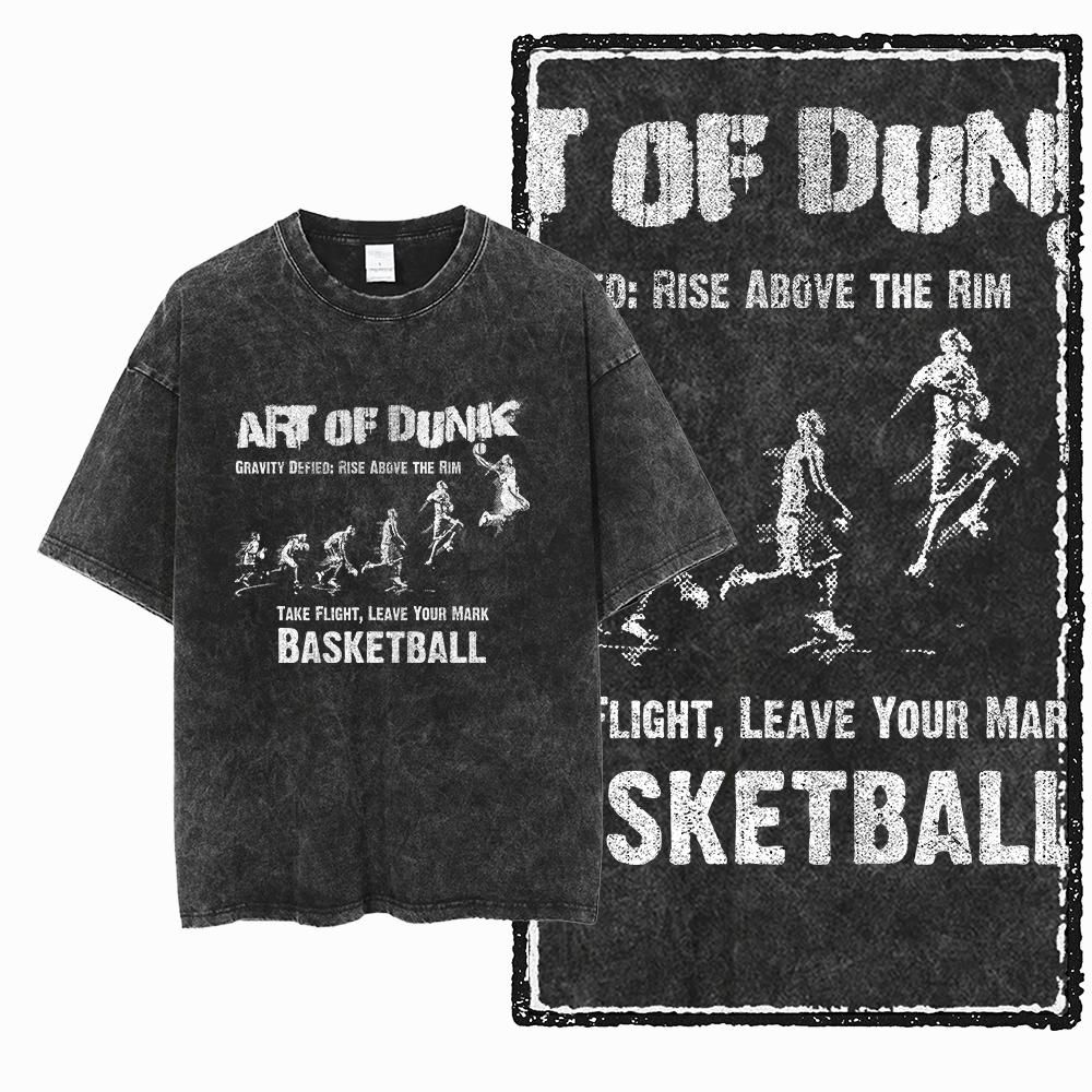 YH BASKETBALL THEME Printed Cotton Acid Washed Exclusive Graphic Unisex T Shirt Cool Streetwear Men Tshirts Big Size Tee for men