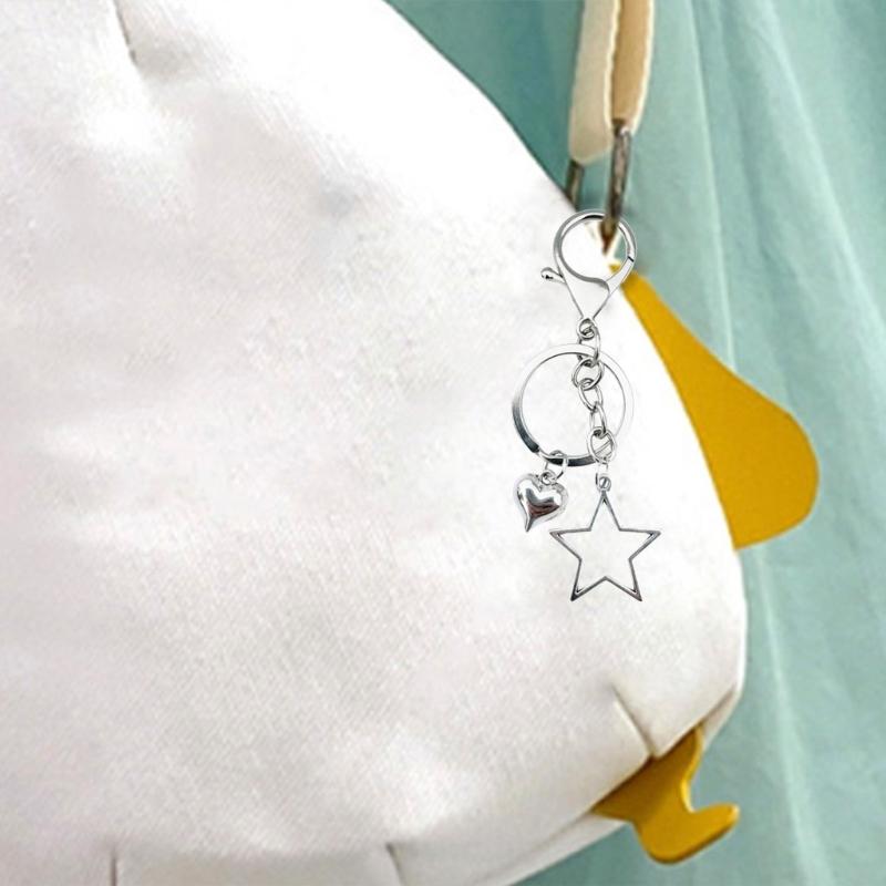 Bowknot/Heart/Star Pendant Pendant Keychain Stylish Keyring for Women Girls Bag Charm Elegant Purse Backpack Accessory