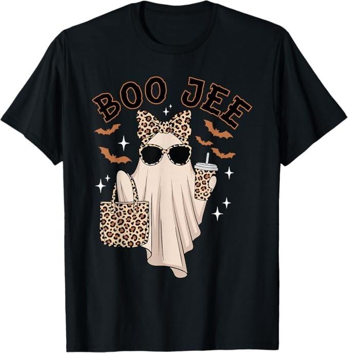 Boo JEE Boujee Pink Ghost Halloween October Vibes T-Shirt