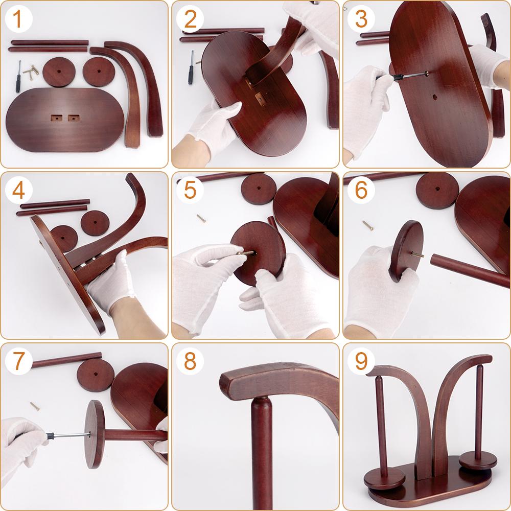 1pc Double Roller Wooden Yarn Winder Tool, Rotatable Yarn Spool Holder, DIY Knitting & Crochet Yarn Threads Storage Rack Frame