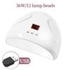 Mini1 USB 36W Macchina per fototerapia per unghie 12 LED UV Lampada di essiccazione per la polimerizzazione del gel Strumento professionale per manicure Attrezzatura per salone